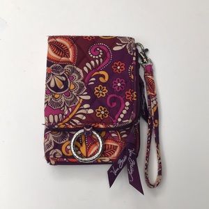 Vera Bradley print wristlet purple, orange & gold